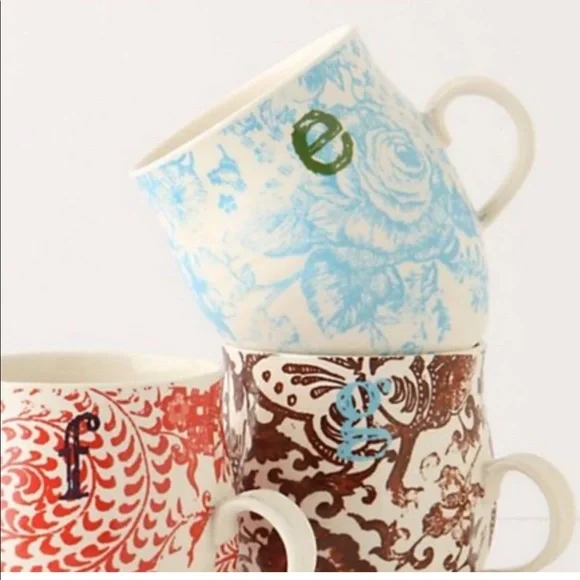 Anthropologie monogrammed letter E mug - Picture 1 of 9